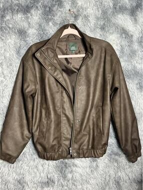Wild and fable Faux Leather Bomber Jacket Brown